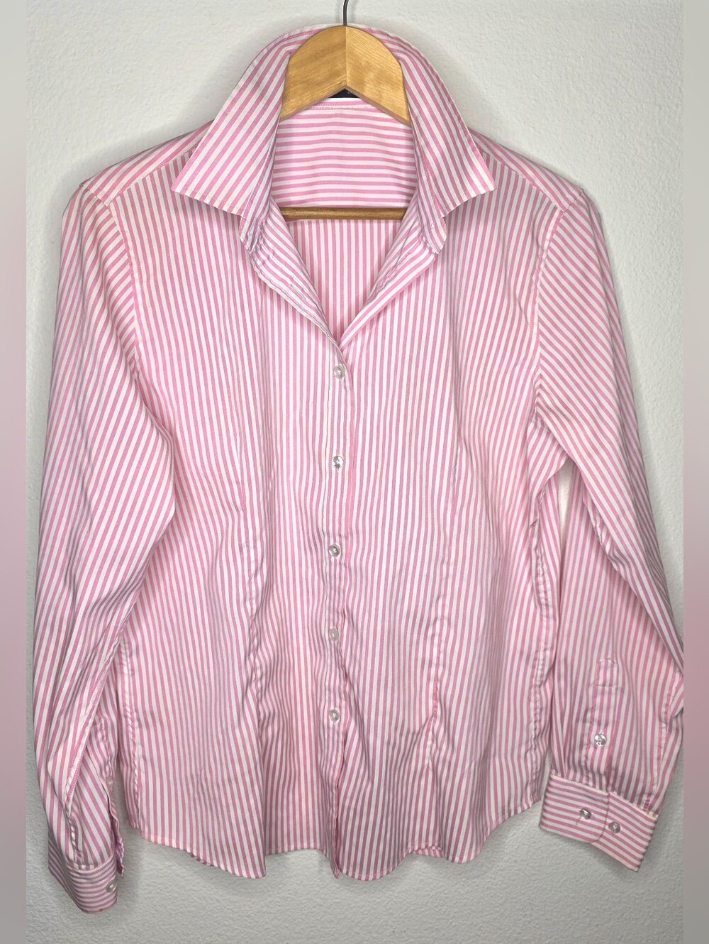 Men's Pink Striped Dress Shirt - Classic Button-Down